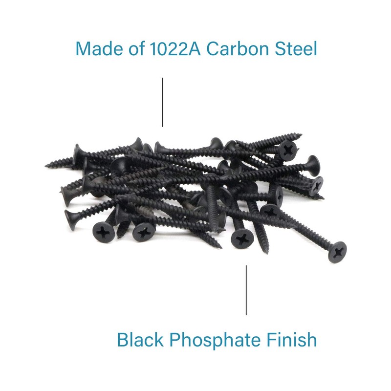 IMScrews 200pcs #6x1-1/2" Flat Head Phillips Drywall Screws Fine Thread