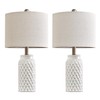 USumkky 20.5" White Modern Ceramic Bedside Lamp Set of 2
