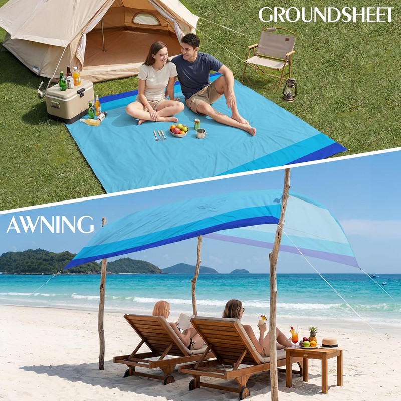 Aroveea Beach Blanket Waterproof Sandproof 1-7 Adult Oversized 78 ''