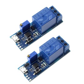 Hailege 2pcs Trigger Time Delay Switch Relay Module Adjustable Time Delay Control Swtich Trigger Delay Conduction Relay Switch Module Wide Voltage Delay Relay DC 5V-30V Micro USB Power