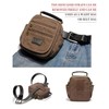 Man Small Canvas Crossbody Phone Purse Bag Mini Messenger Bag