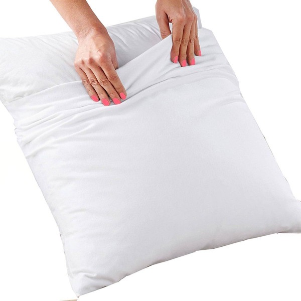 Elise White Cotton Pillowcase Protector 60 x 60 cm