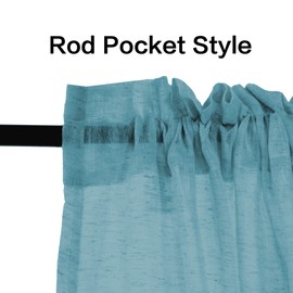 Linen Curtains 84 for Bedroom Linen Panels Casual Weave Textured Privacy Linen Blended Window Treatment Curtains for Living Room 2 Panels, 2 Panels, Turquoise