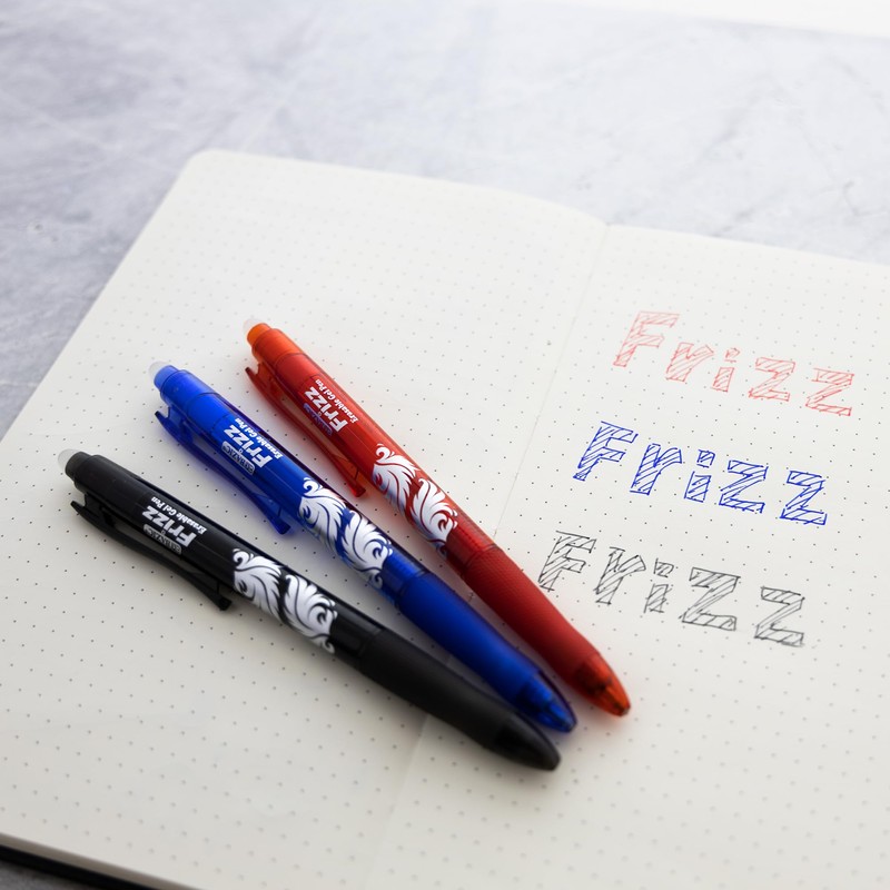 BAZIC Products Frizz Erasable Gel Pen 0.7mm Black Color, Retractable