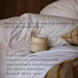 For all folks Vela Aromática con Palo Santo + Amber, Ideal para Meditación o Ambiente Acogedor en Hogar, 250 Gramos Elaborada con Aceites Esenciales.