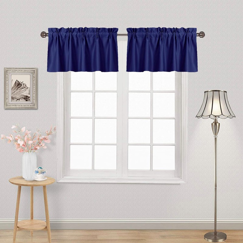DWCN 2 Packs Valances for Windows Solid Rod Pocket Kitchen