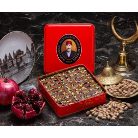 Hafiz Mustafa 1864 Istanbul, Turkish Delight, Ottoman Kadaifi, Dessert Snacks, Pistachio, Pomegranate, Milk - Turkish Sweets Tray Gift Ideas for Birthday, Christmas