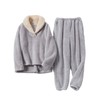 Fhniepan Pajamas for Men Set Fluffy Coral Fleece Long Sleeve
