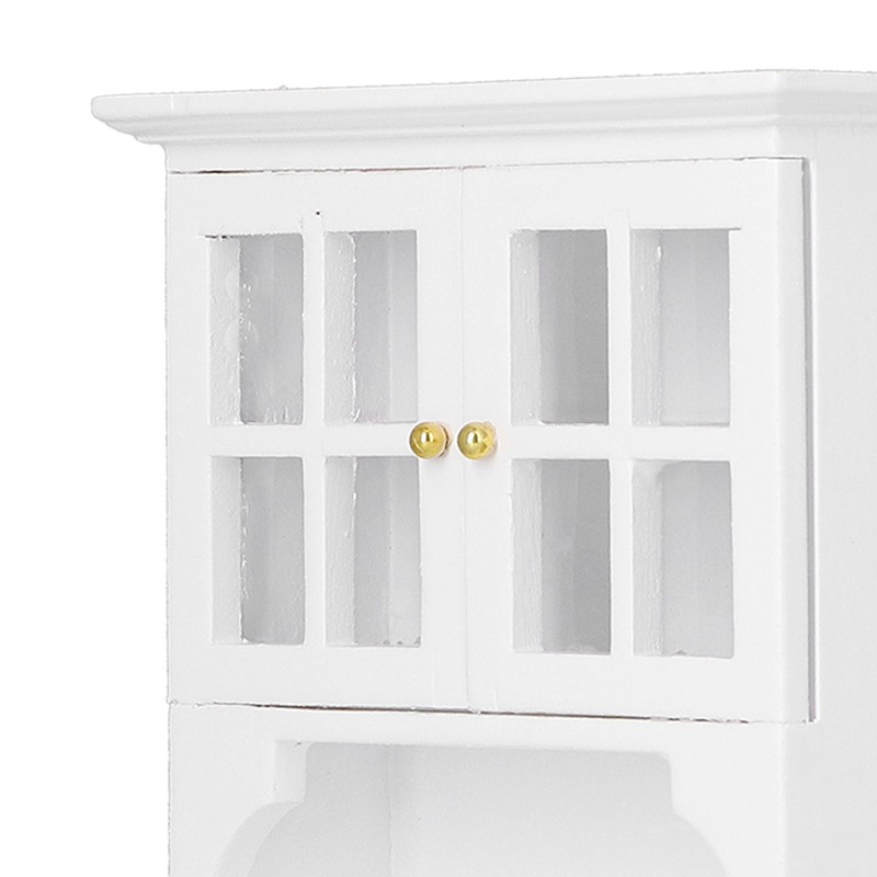 1:12 Dollhouse Cabinet Wooden Simulated Miniature Kitchen Furniture Decoration AccessoriesWhite