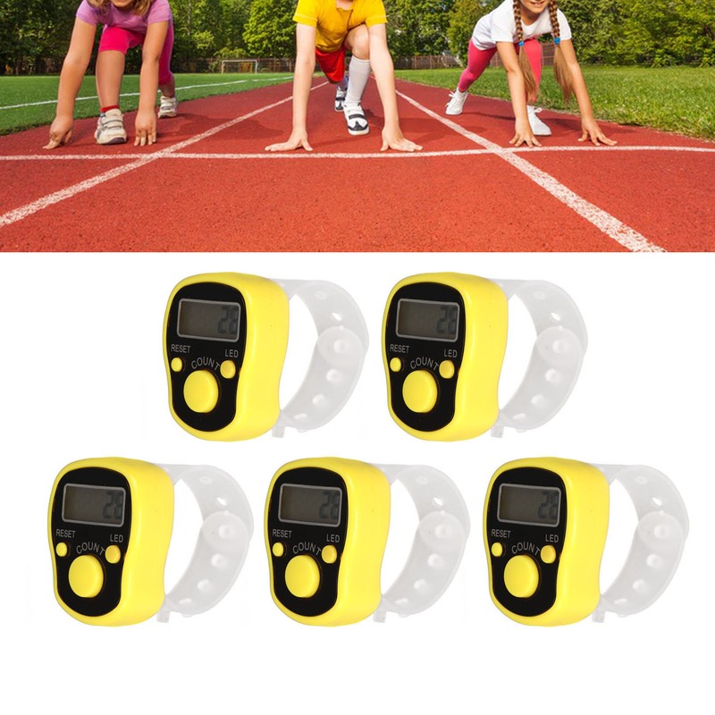 5PCS Finger Counter Adjustable Reset Button 5 Digit Number Hand