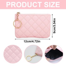 MIRKUZI Women's Wallets, Pack of 2 Small Purse for Women, Soft PU Leather, Portable Change Purse with Key Fob Zip (Black + Pink)