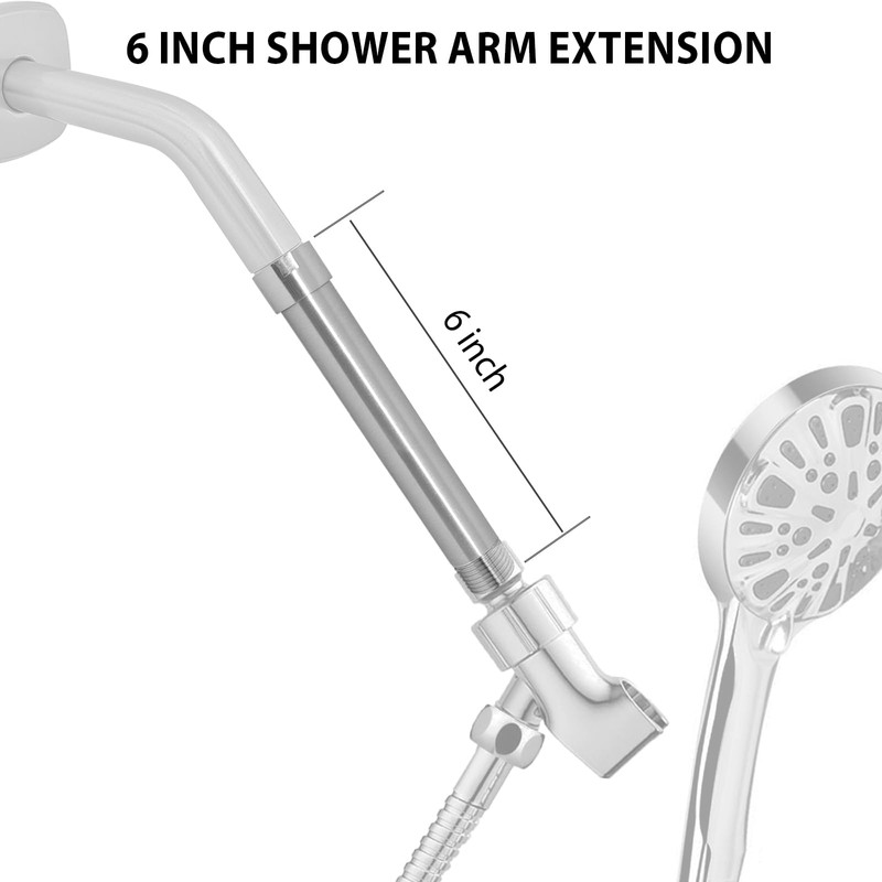 Shower Arm Extender 6 Inch Straight Extension Arm for Rainfall