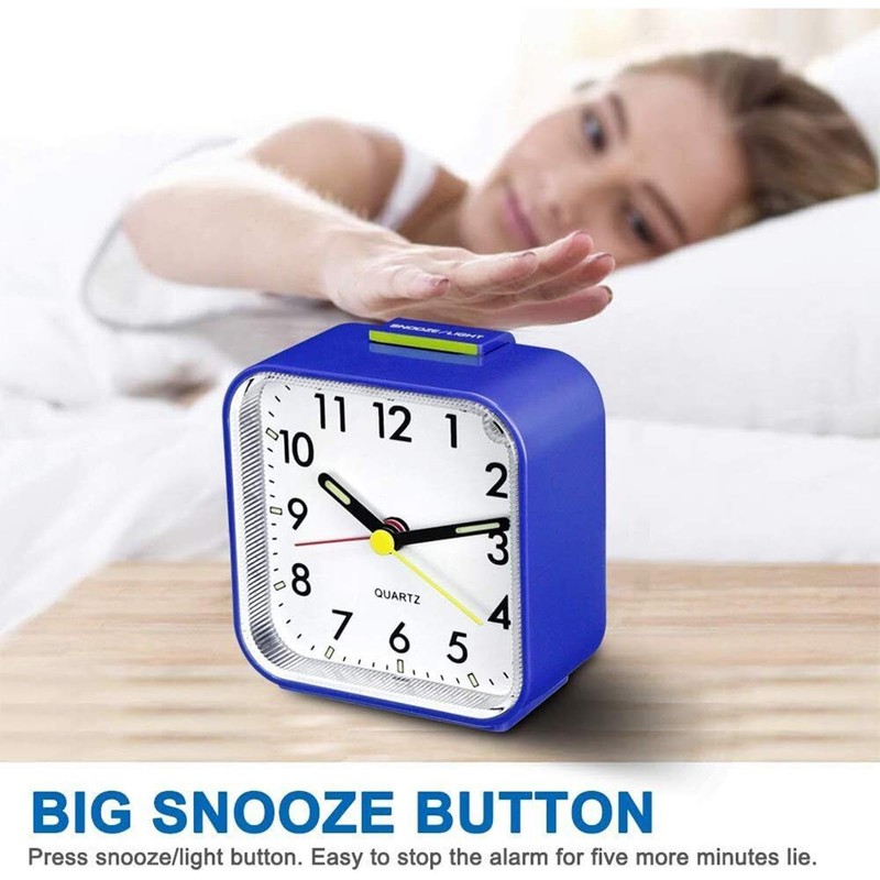 Night Light Small Alarm Clock,Small Portable Bedside Alarm Clock with