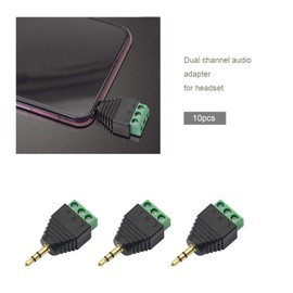 EMSea 3.5mm 3 Pole Stereo Male Plug to AV 3-Screw Terminal Block Female Solderless Adapter for Headphone Microphone Pack of 10