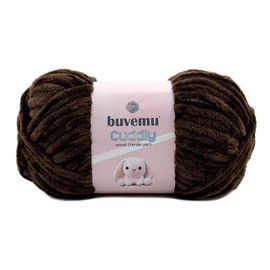 Cuddly Velvet Chenille Yarn, Super Soft Fluffy Bulky for Knitting Crocheting Crafting Blanket Amigurumi, Durable for Shedding, 100 Gram (3.53 Ounces) 109 Yards (100 Meters) (Espresso Brown)