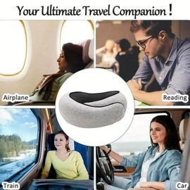 KOMAFO 2024 New Travel Pillow, Travel Neck Pillow, Neck Pillow, Travel Neck Pillow,Memory Foam Travel Neck Pillow for Airplanes,Travel Bag Included