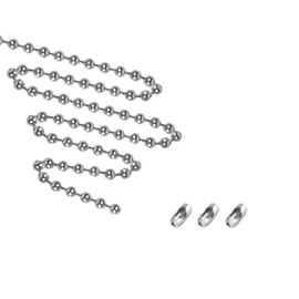 #10 Stainless Steel Bead Chain for Roller Shades & Vertical Blinds - 1 Meter Length (39inch) - Includes 3 Metal Connectors