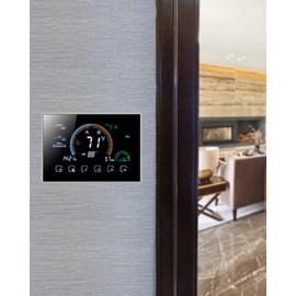 BecaSmart Series 8000 3A LCD Touch Screen Boiler Heating Intelligent Programming Control Thermostat with WiFi Connection (Boiler Heating, Black(WiFi))