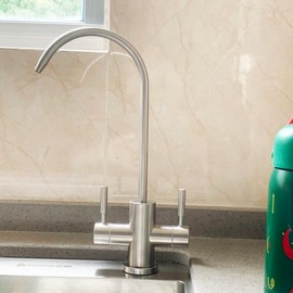 Two Way Water Drinking Faucet with Two Handles, Faucet Tap Water Purifier RO Faucet, Stainless Steel Filter Direct Drinking Faucet Kitchen tap for Water Filters, Sparkling Water