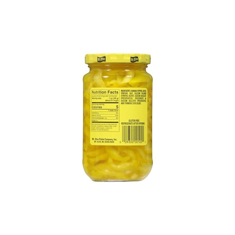 Mt. Olive Mild Banana Pepper Rings - 12 oz Glass