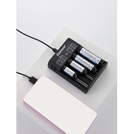 Keeppower K4 4-Bay Battery Charger for 26700/26650/26500/21700/18650/18500/18350/17650/17500/16650/16340/14650/14500/14430 & AA/AAA/A/SC/C/F6 Rechargeable Batteries (Battery Not Included)