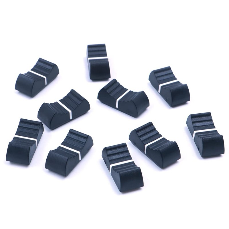 CENPEK 10Pcs Plastic Black Straight Slide Potentiometer Flat Push Knob