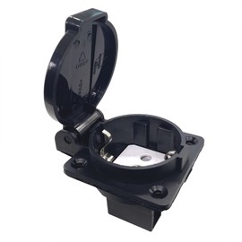 Waterproof IP44 European Socket for Type E/F Plug, 16A, Dustproof, Rainproof German/French Industrial Socket with Cover (Pack of 1)