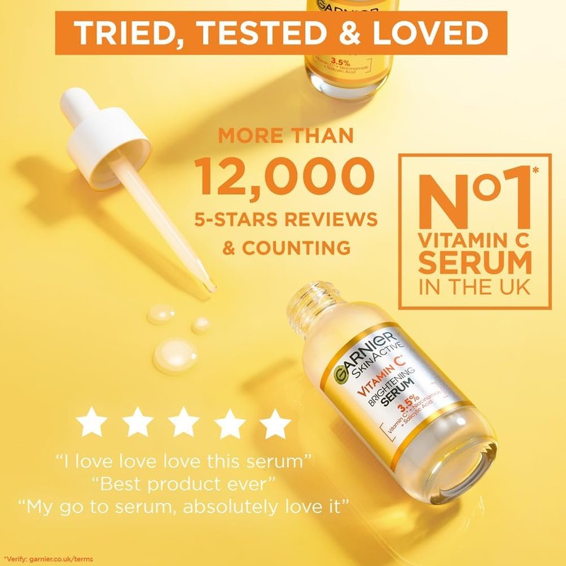 Garnier SkinActive Vitamin C Day Serum, Anti-Dark Spot and Brightening