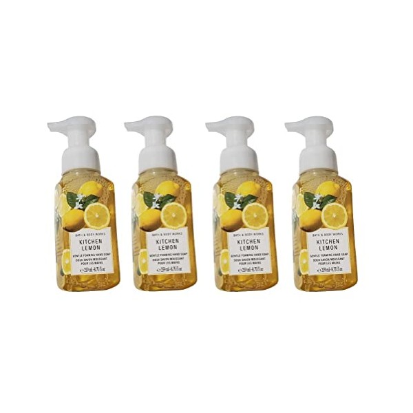 Bath and Body Works KITCHEN LEMON Value Pack - Lot of 4 Gentle Foaming Hand Soap Full Size