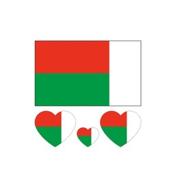 ZPDNURZL 10 Sheets Madagascar Flag Tattoos Stickers 40 Pcs Waterproof Sweat Sports National Flag Removable Fake Tattoos