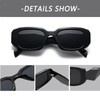 D Lolylad Rectangle Sunglasses for Women Men - Retro Sun