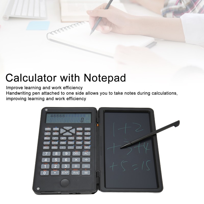Calculator with Notepad Portable 10 Digits LCD Display Scientific Calculator