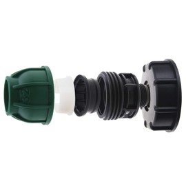 OTOTEC IBC-Adapter IBC-Tankadapter 2x IBC Tankdeckel Anschluss für den Garten Garten Rasen Gerade MDPE Rohrverbindung 32mm S60x6