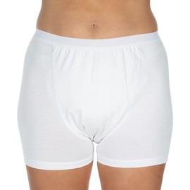 Suprima 1-262-000 Incontinence Briefs Cotton Lycra Briefs with Cut Leg for Women Size 4446 White