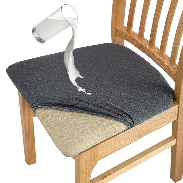 MOLVCE Jacquard Esszimmerstuhl Sitzbezüge 4er Set, TPU Laminiert Wasserdicht Stuhlhussen,