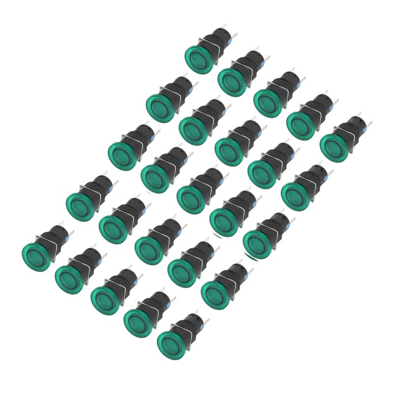 25Pcs/Set Green Mushroom Head Switch IP65 Plastic Mini Button Switches