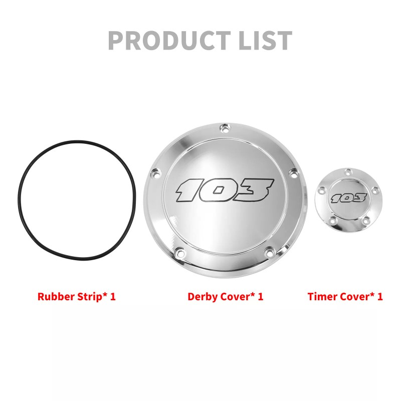 YHMTIVTU Chrome 103 Derby Timing Timer Cover For Harley Touring
