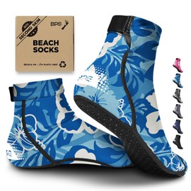 BPS 'Second Skin' Water Socks (Blue Floral - Low Cut V2, X-Large)