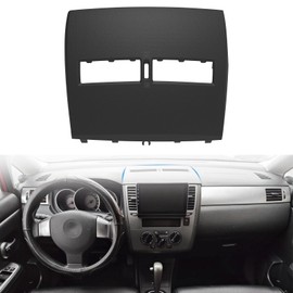 UCkasayfy Front Upper Center Dash Air Vent Trim Bezel Compatible with Nissan Versa 2007 2008 2009 2010 2011 2012 68414ED50C 68414-ED50C(Black)