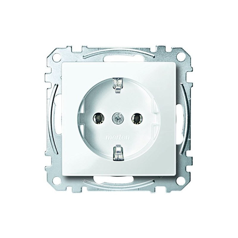 Merten Schuko socket plug-in terminals, system M, polar white, glossy,