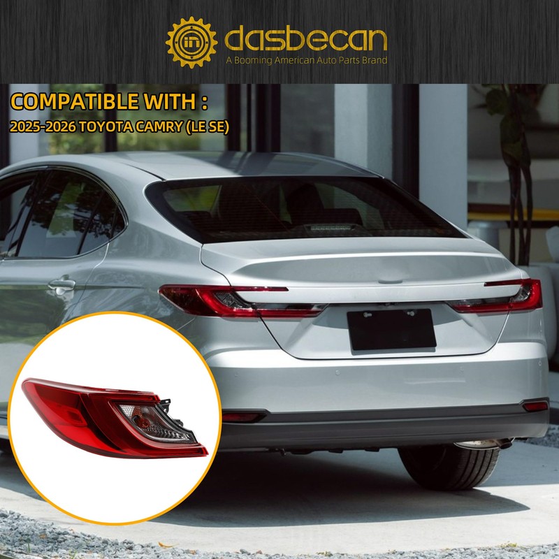 Dasbecan Left Driver Side Halogen Outer Tail Light Assembly Compatible