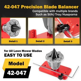 E-cowlboy Precision Blade Balancer for All Lawn Mower Blades, Compatible with Multiple Brands, Model 42-047