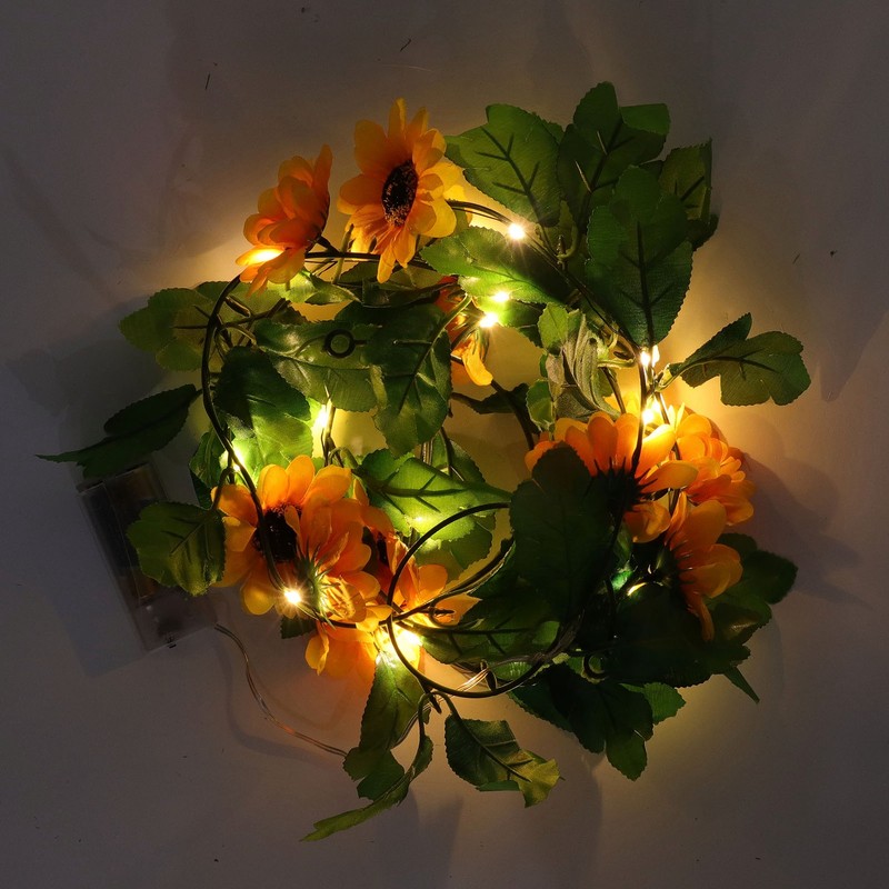 3 Pcs Sunflower String Lights 7.8ft 20 LED Battery Powered