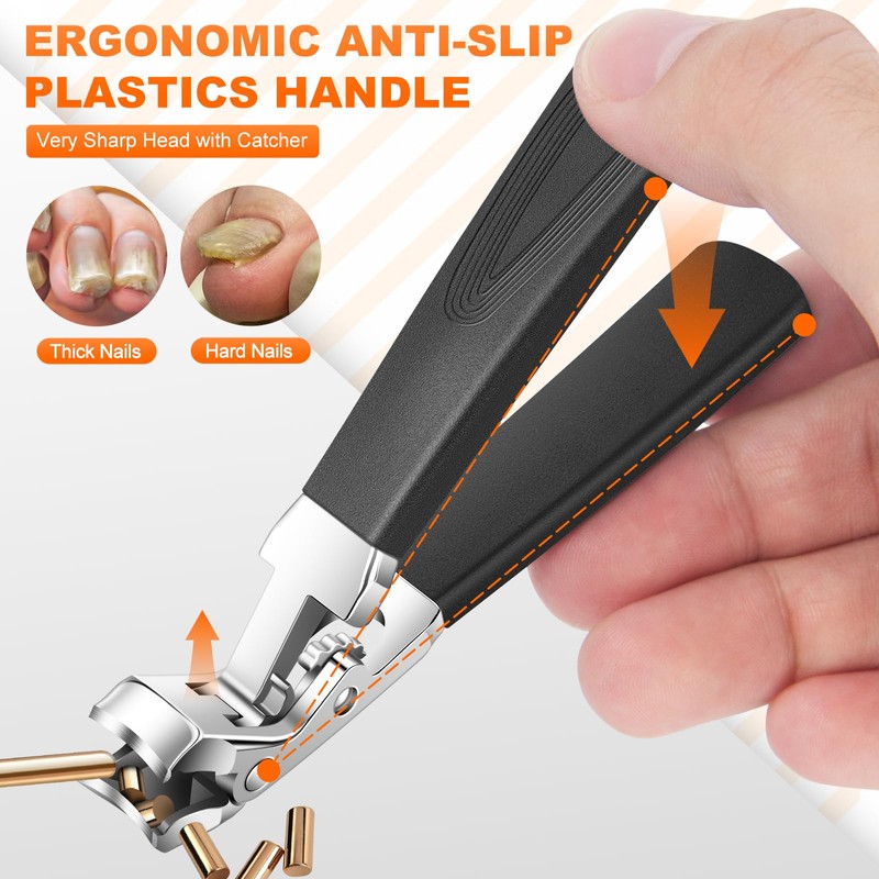 Nail Clipper Set for Thick Nails, 5 Pcs Professional Toenail