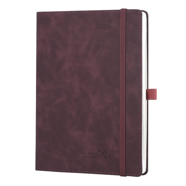 POPRUN Diary A5 Week to View 2026 PU Leather Soft