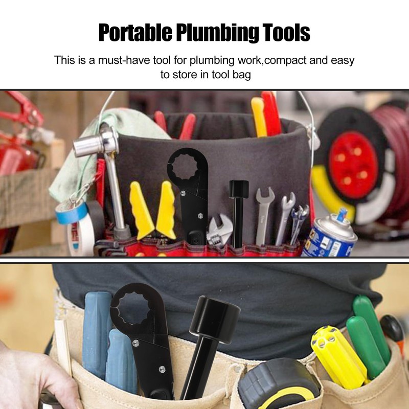 Trvoxviq Plumbing Tools Angle Stop Wrench Kit, Adjustable Plumber Wrench