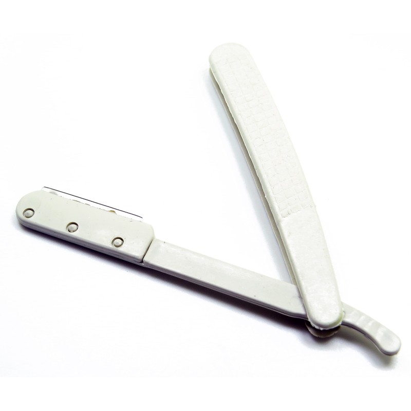 PREMIUM INSTRUMENTS Barber Razors Straight Edge Folding Handle White with