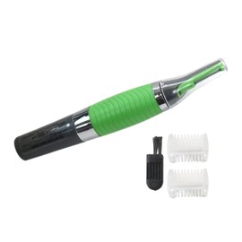 USonline911 Electric Nose Hair Trimmer Black Shaver Clipper Men Women Neck Eyebrow Trimmer Shaver Man Clean Trimer Razor Remover & 2X Comb Attachments &1x Cleaning Brush (Green)