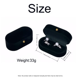 Bellabon Ring Box for Marriage Proposal, Velvet Ring Box, 75 x 35 x 40 mm Jewellery Case for Ring, Velvet Ring Case, Jewellery Case for Wedding Rings (Black)