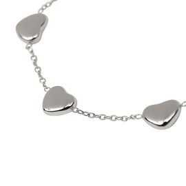 LuckyLy Pulseras Mujer con Dijes de Corazón, Brazalete de Acero Inoxidable Color Plata – Joyería y Accesorios, Regalos para Mujer Cumpleaños y Regalos para Novia San Valentín, Betsy Plata